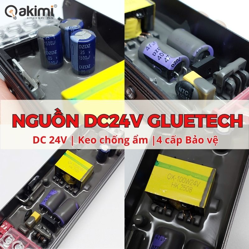 Bộ Nguồn Led Dây DC24V AKIMI GLUETECH 60W